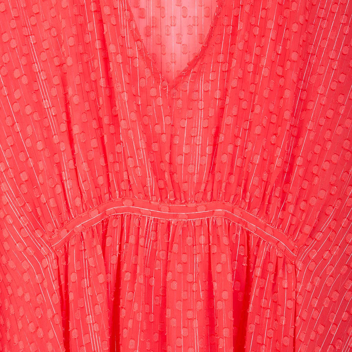 SHEER LUREX COVER-UP KAFTAN - Red