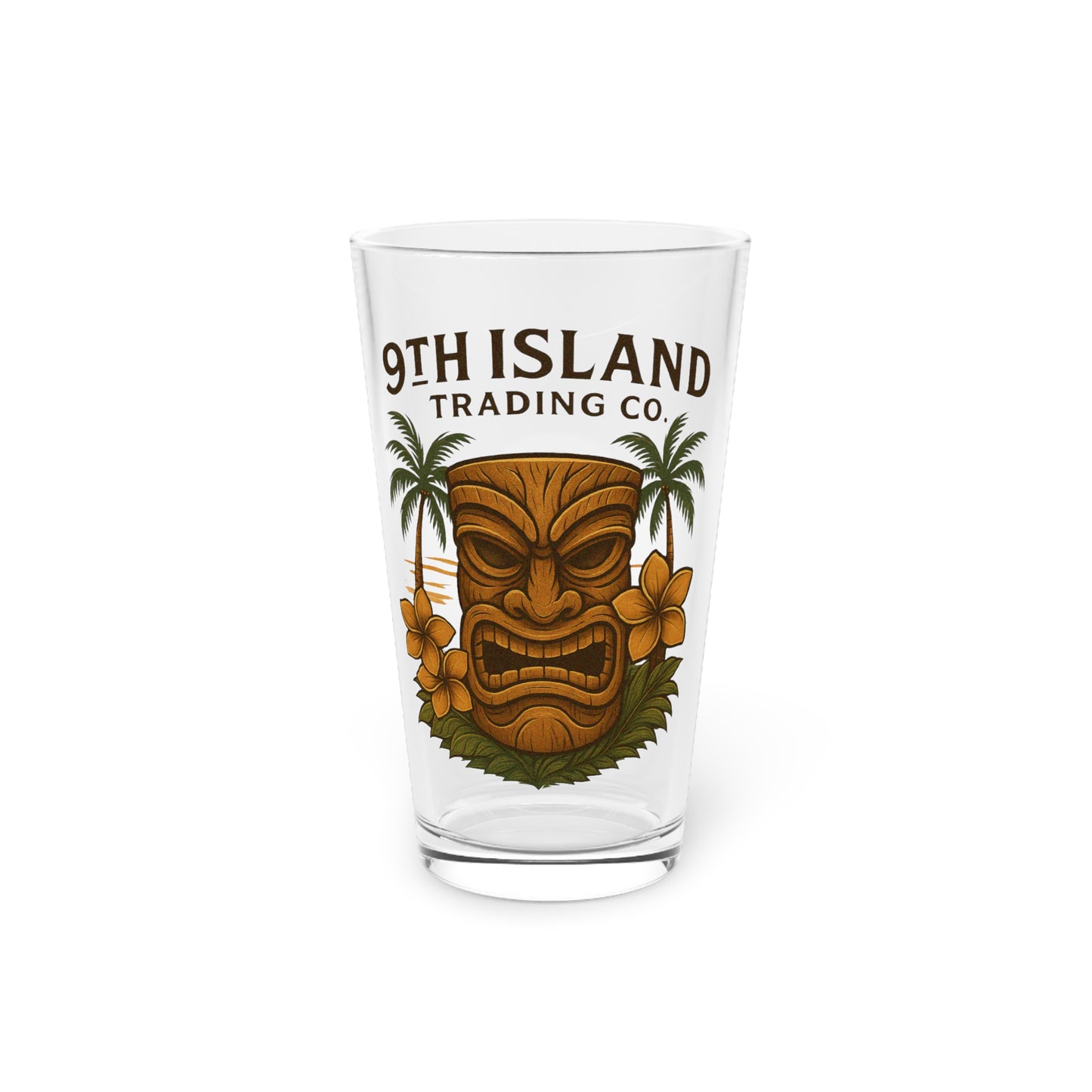 Tiki Plumeria Glass