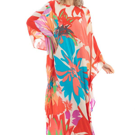 SIDE CINCH KAFTAN Dress - Pink