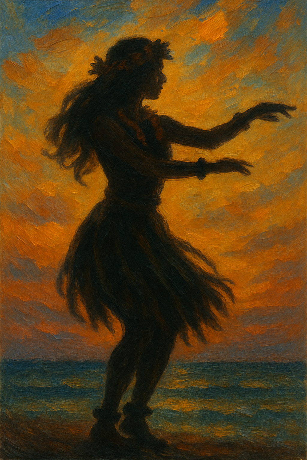 9ITC PAINTED HULA GIRL Card