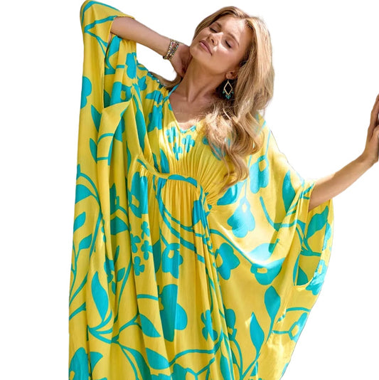 FLORAL KAFTAN - Yellow