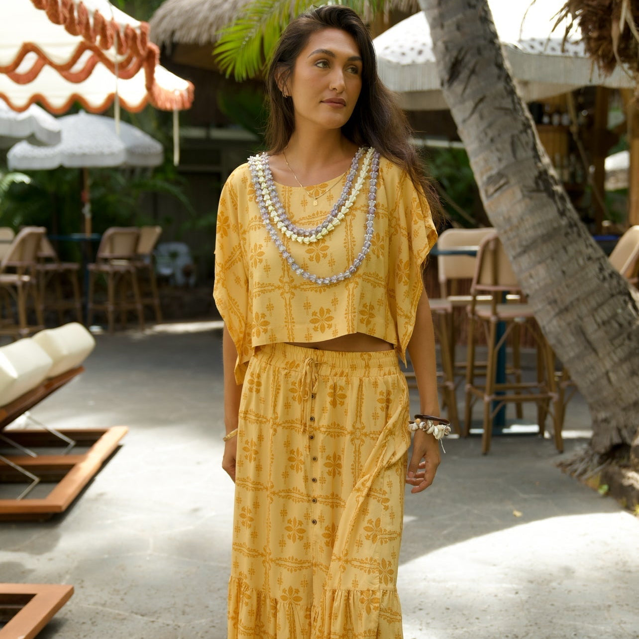 HINA Blouse - Pua Kenikeni Glow