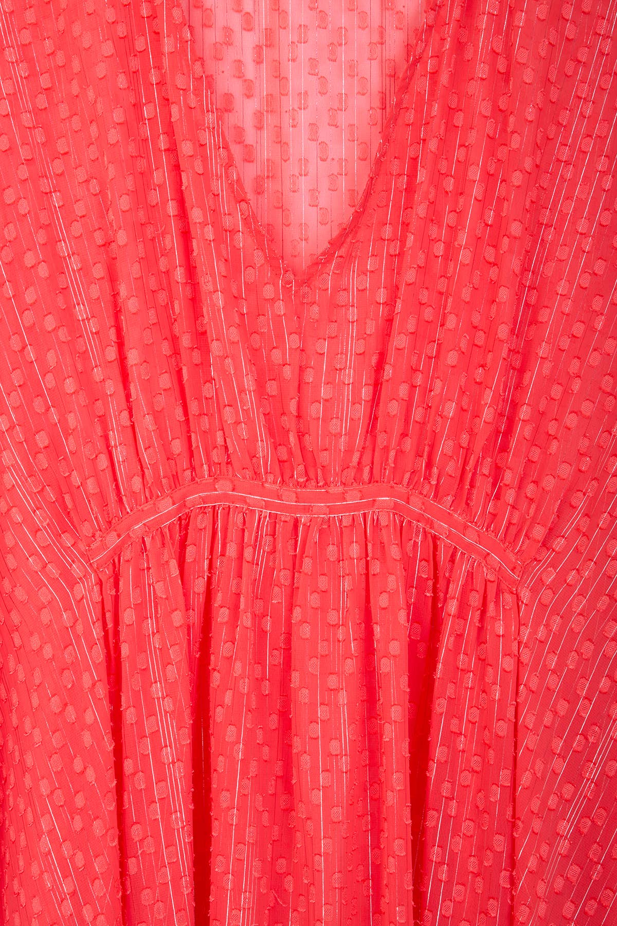 SHEER LUREX COVER-UP KAFTAN - Red