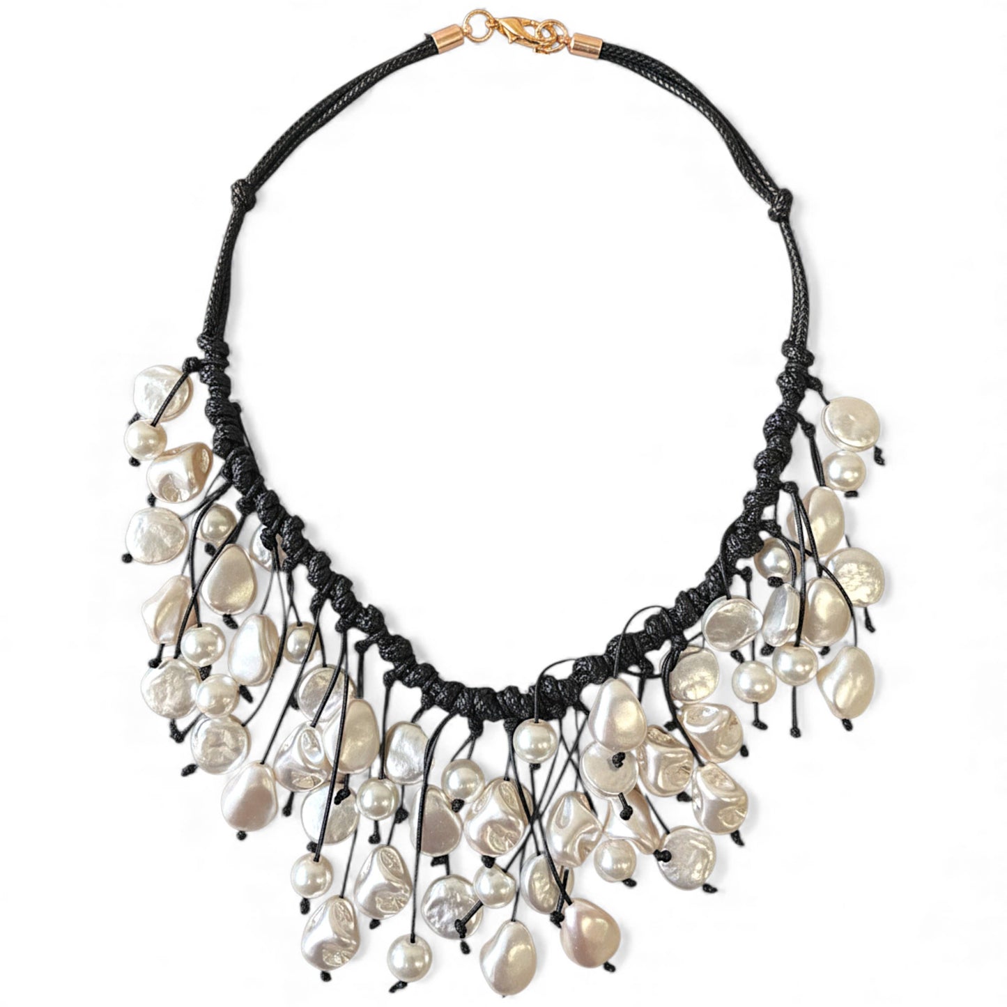 BLACK BOHO GLASS PEARL Necklace