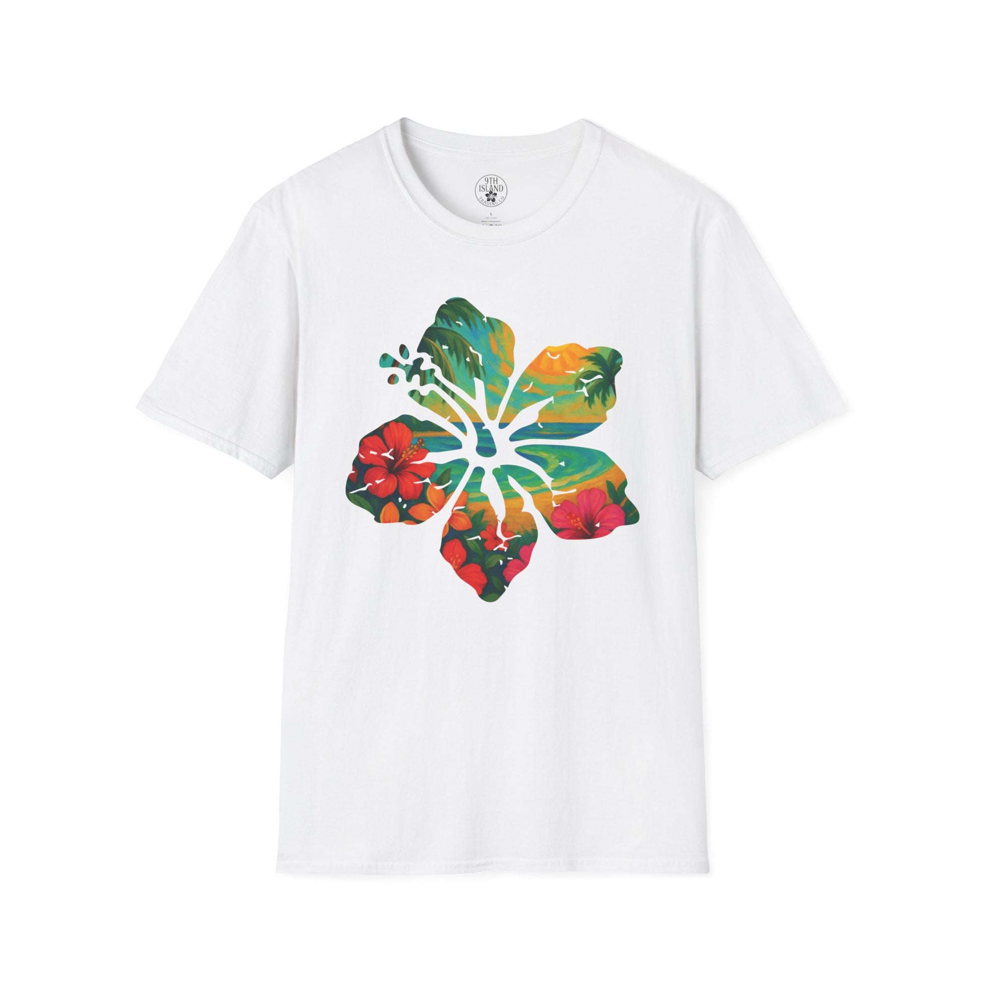 PAINTED ALOHA Tee - White - Unisex Cut