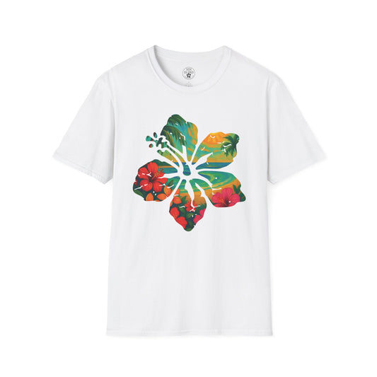 PAINTED ALOHA Tee - White - Unisex Cut