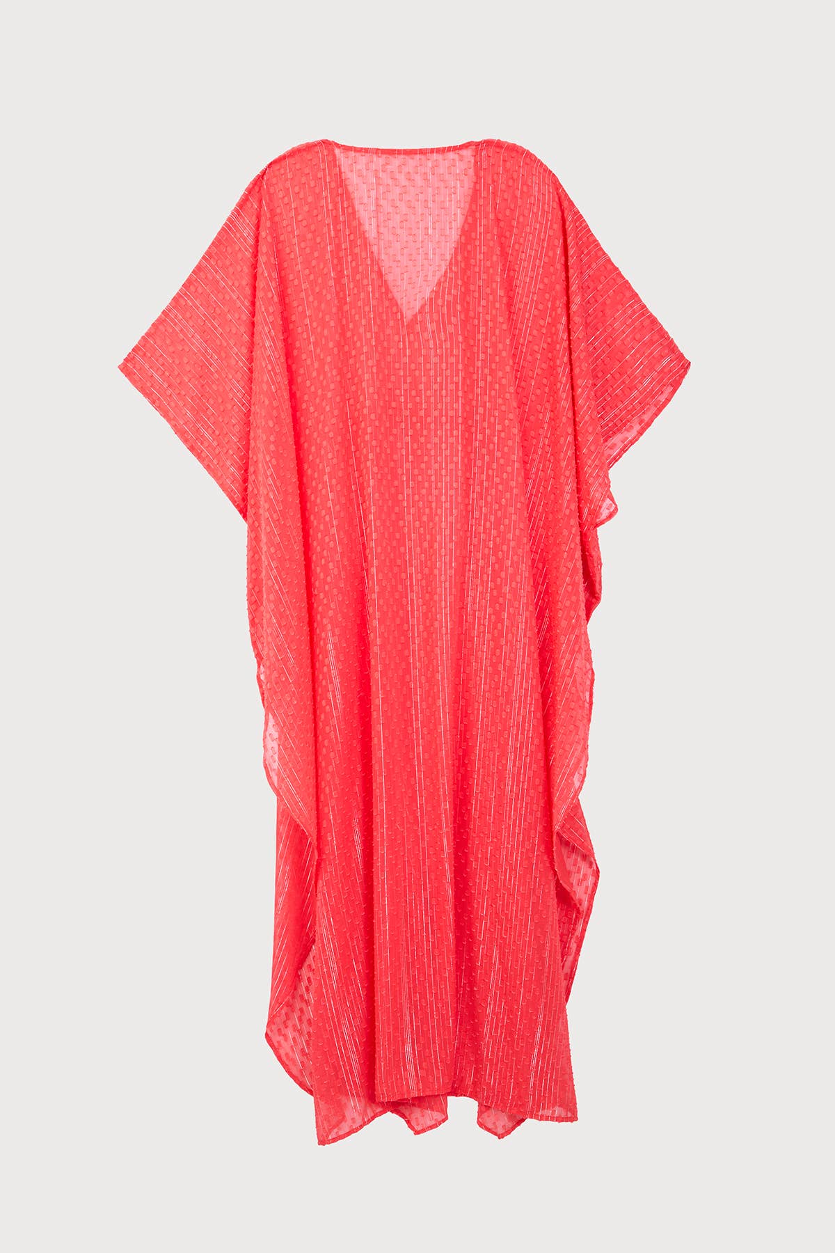 SHEER LUREX COVER-UP KAFTAN - Red