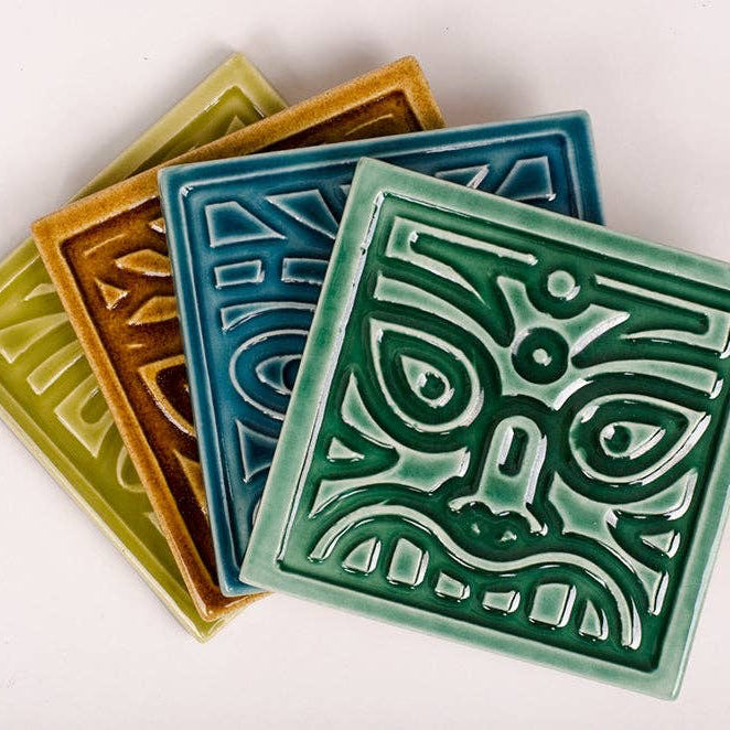 ARTISAN TIKI COASTER Set - Ceramic