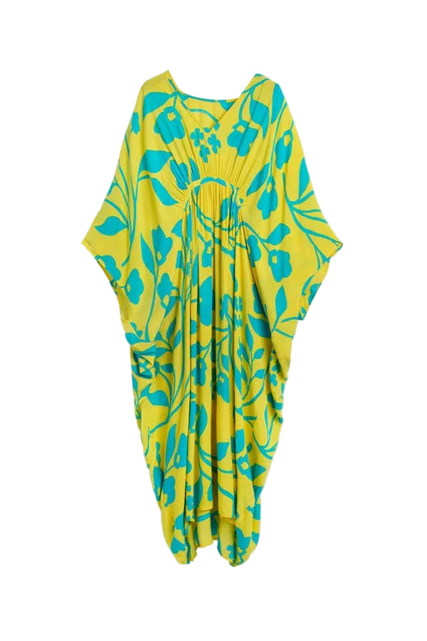 FLORAL KAFTAN - Yellow