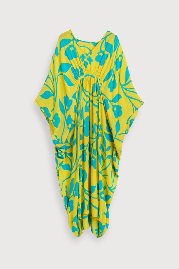 FLORAL KAFTAN - Yellow