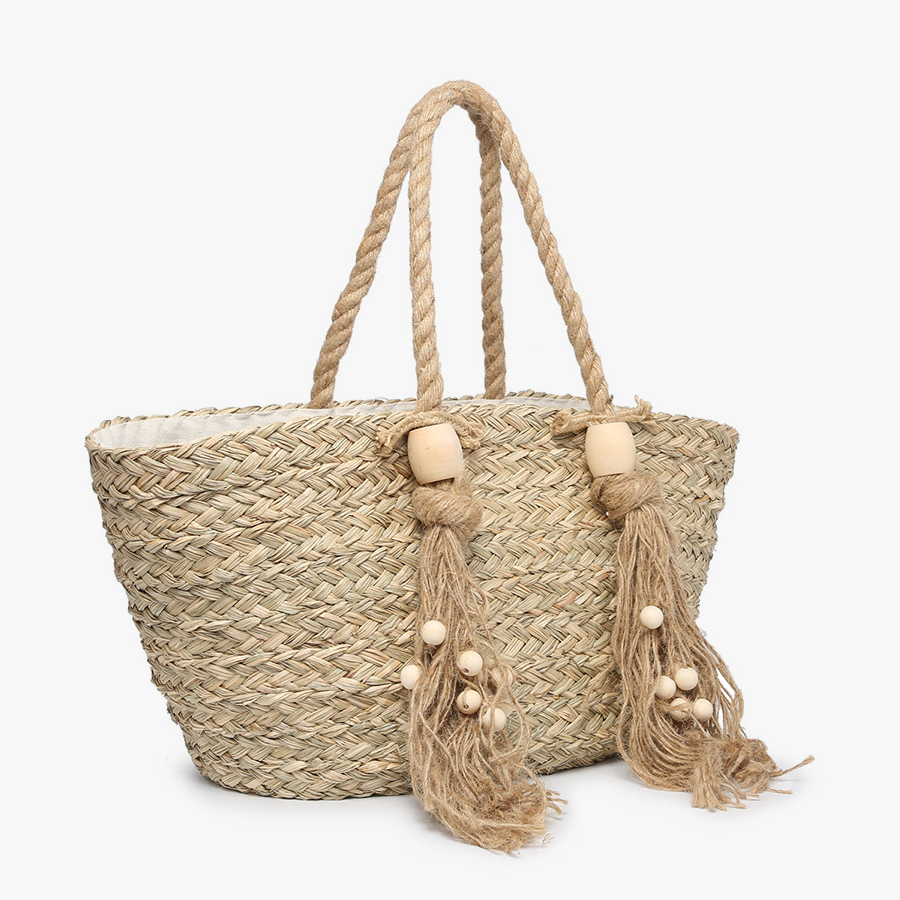 KNOTTED ROPE Seagrass Tote