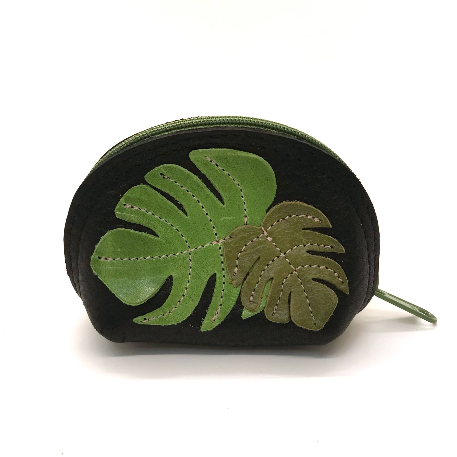 MONSTERA Leather Pouch - Olive / Small
