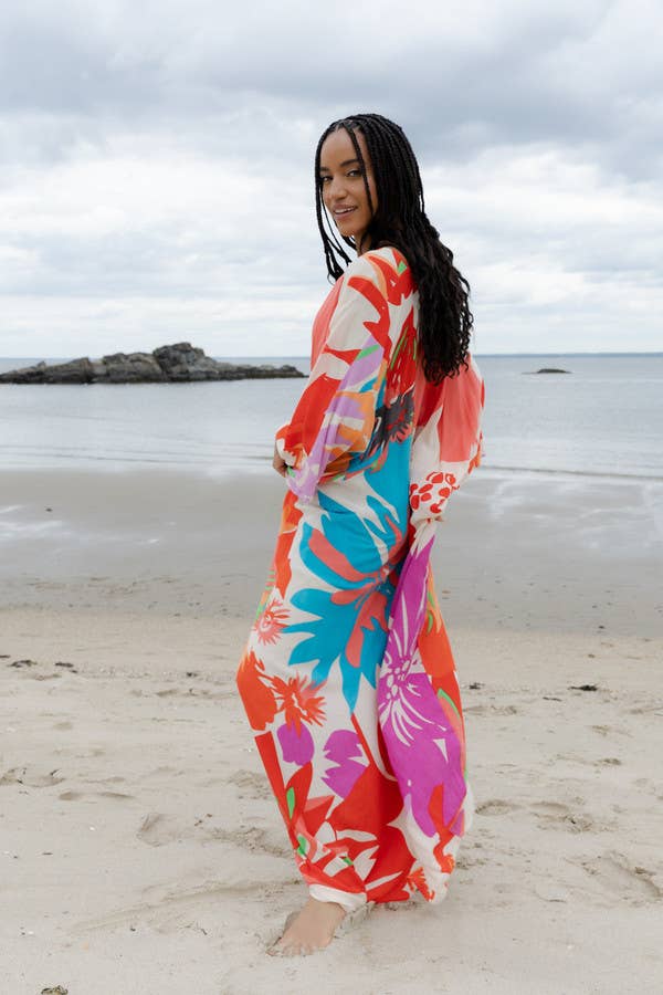 SIDE CINCH KAFTAN - Pink