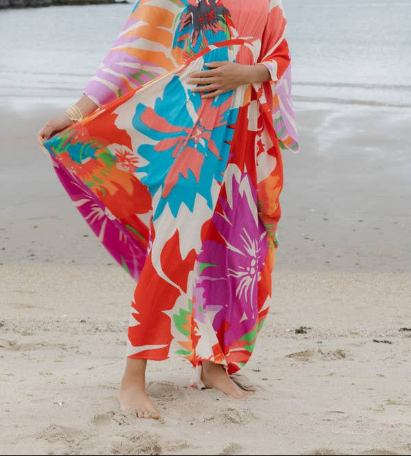 SIDE CINCH KAFTAN - Pink