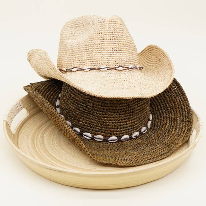 COWRIE COWBOY Raffia Shapable Hat - Brown