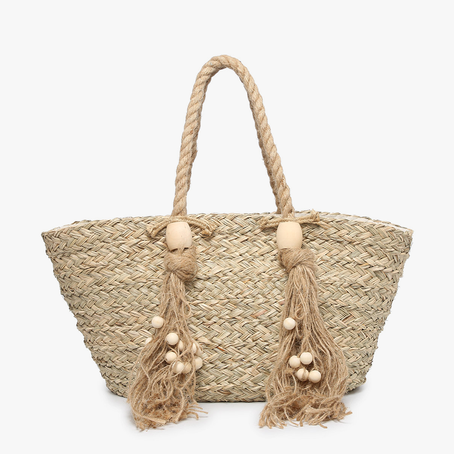 KNOTTED ROPE Seagrass Tote