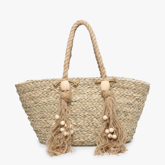 KNOTTED ROPE Seagrass Tote