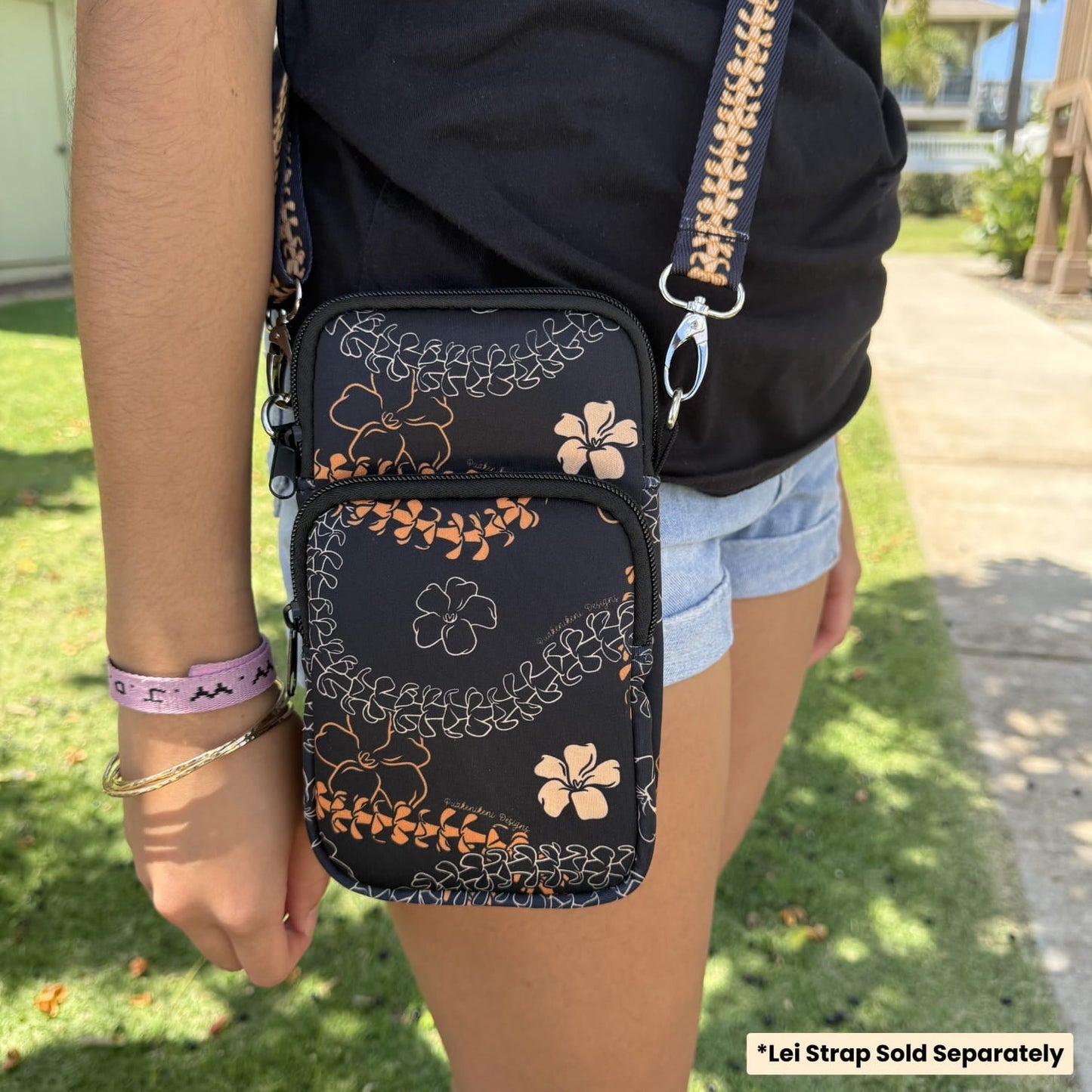 CELL PHONE CROSSBODY - Ha'aheo Black & Orange