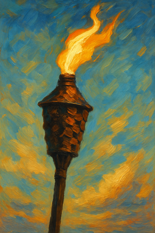 9ITC PAINTED TIKI TORCH Card