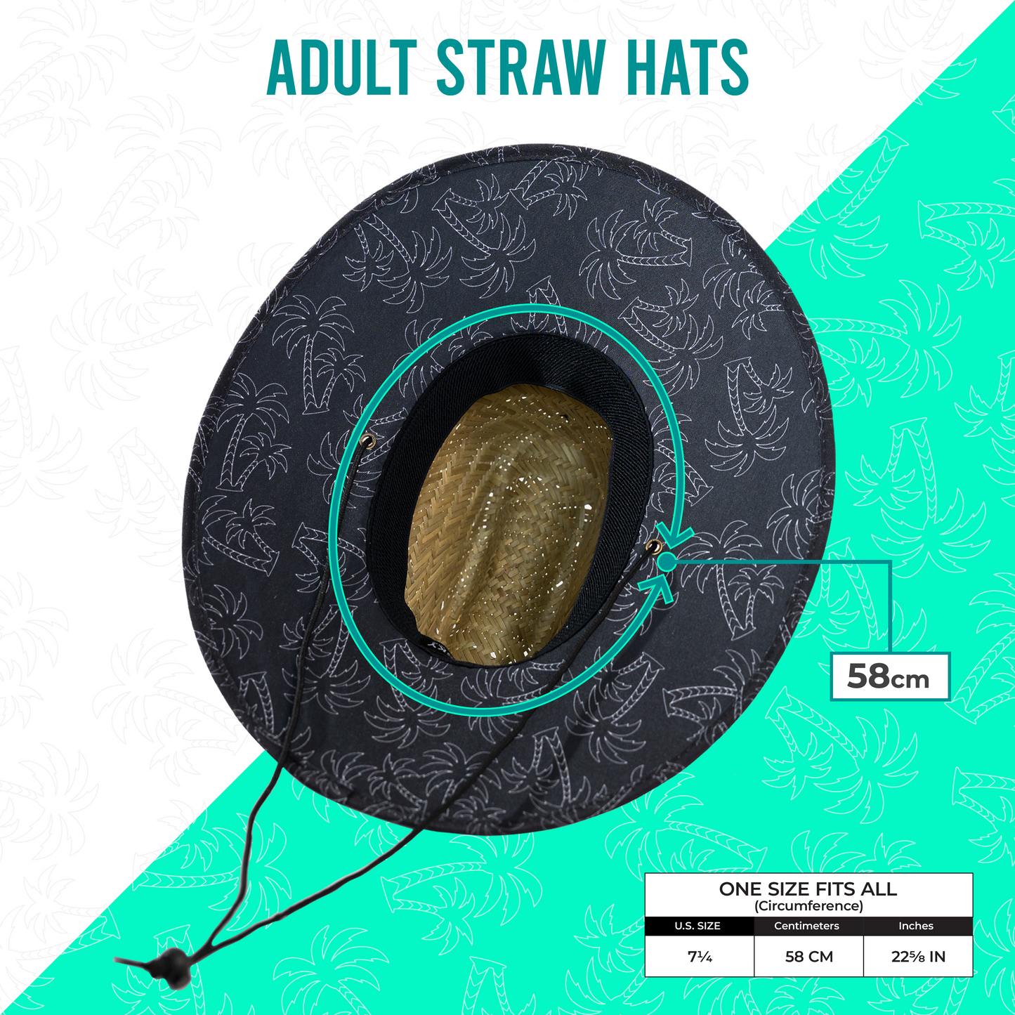 DARK PALMS Straw Hat