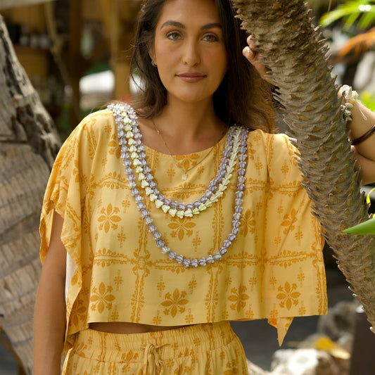 HINA Blouse - Pua Kenikeni Glow