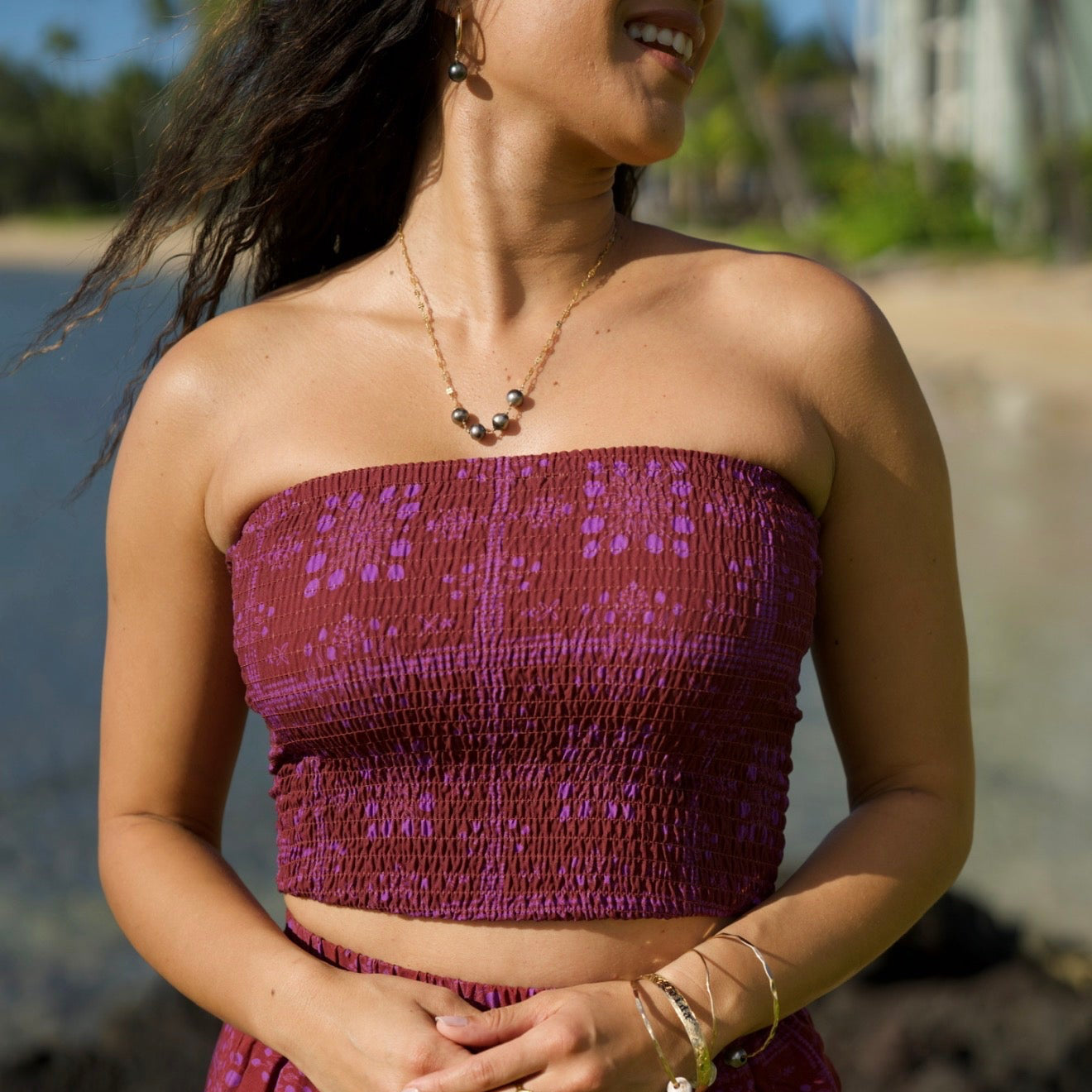 KIKI Smocked Top - Mango Sunset
