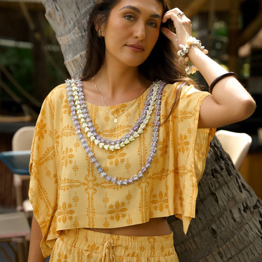 HINA Blouse - Pua Kenikeni Glow