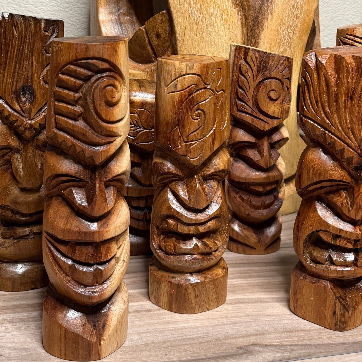 Kāne Kai Tiki - Koa Wood