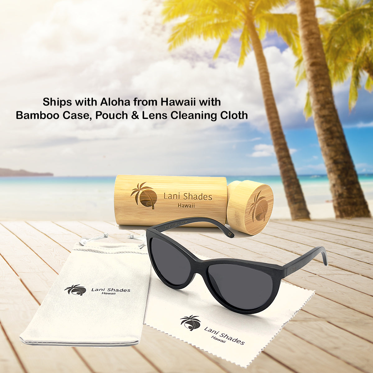 WAIMEA Iwa - Polarized Bamboo Sunglasses