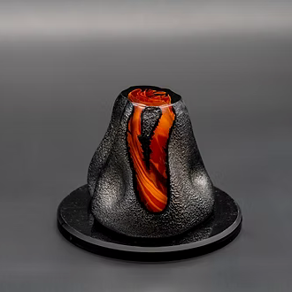 VOLCANO Hand-Sculpted Crystal Sculpture - Small