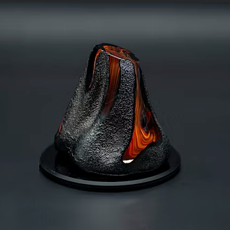 VOLCANO Hand-Sculpted Crystal Sculpture - Large