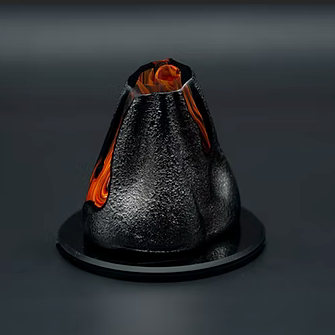 VOLCANO Hand-Sculpted Crystal Sculpture - Large