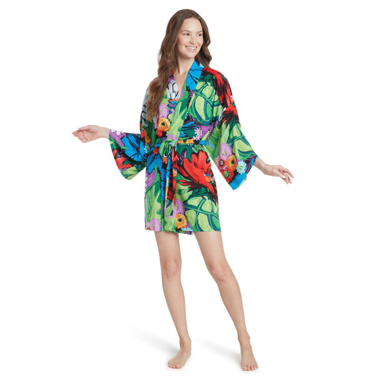 SHORT KIMONO ROBE - Flower Vibes