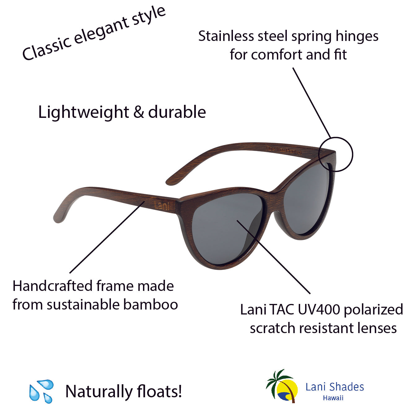 WAIMEA Mauka - Polarized Bamboo Sunglasses