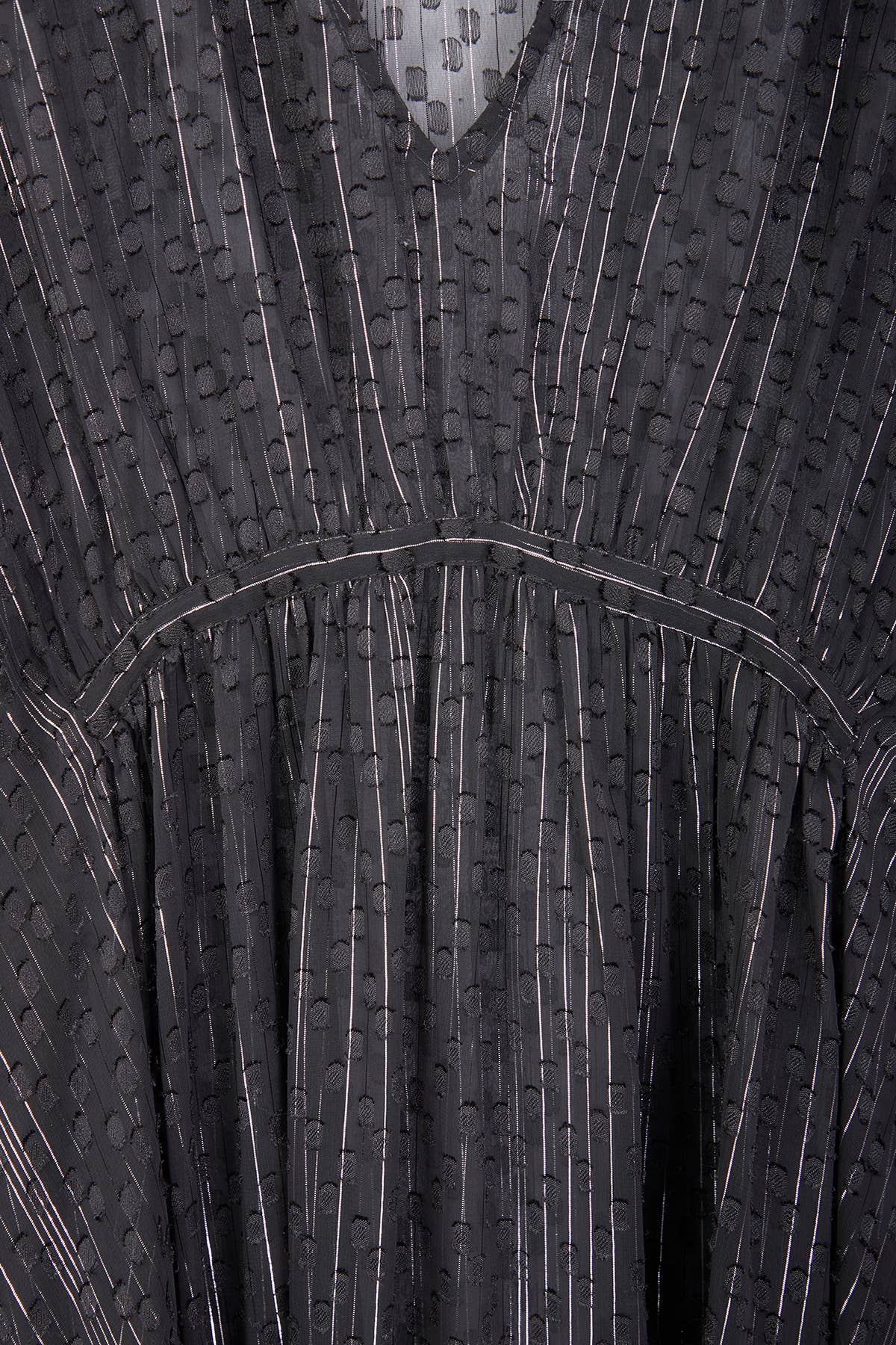 SHEER LUREX COVER-UP KAFTAN - Black