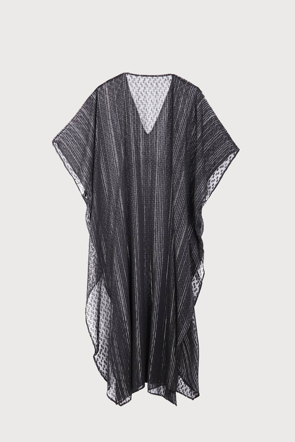 SHEER LUREX COVER-UP KAFTAN - Black