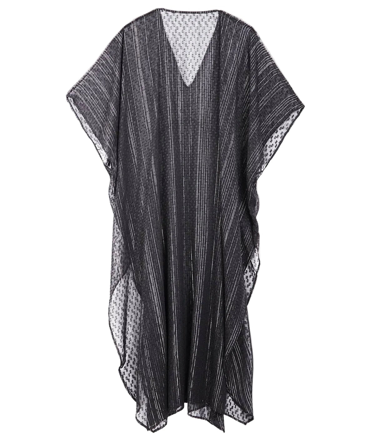 SHEER LUREX COVER-UP KAFTAN - Black