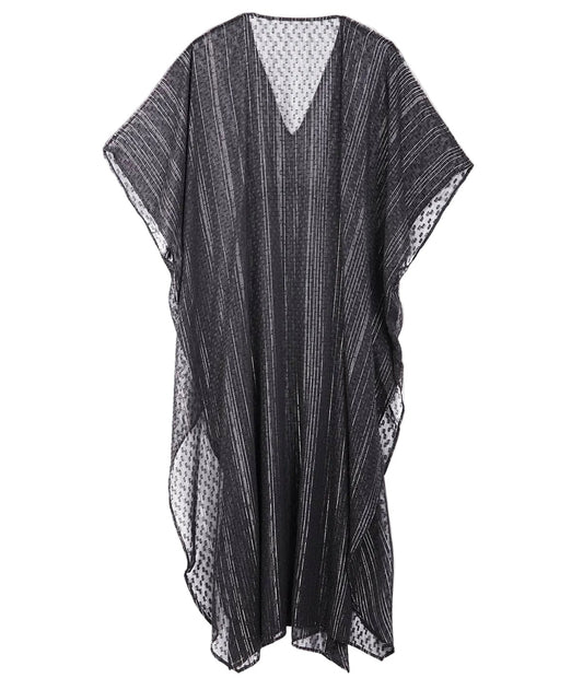 SHEER LUREX COVER-UP KAFTAN - Black