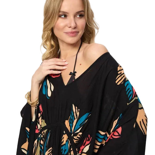 TROPICAL KAFTAN - Black