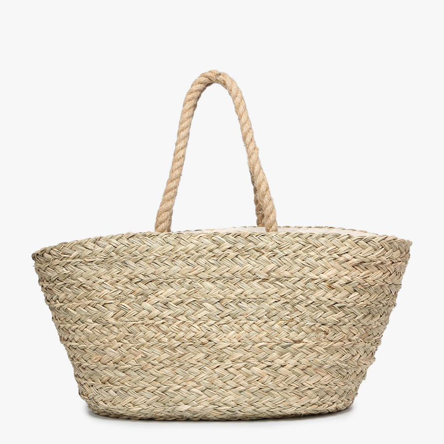 KNOTTED ROPE Seagrass Tote