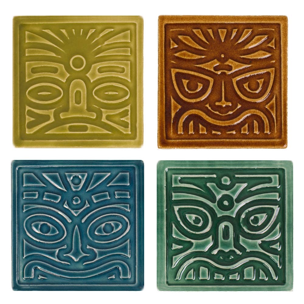ARTISAN TIKI COASTER Set - Ceramic