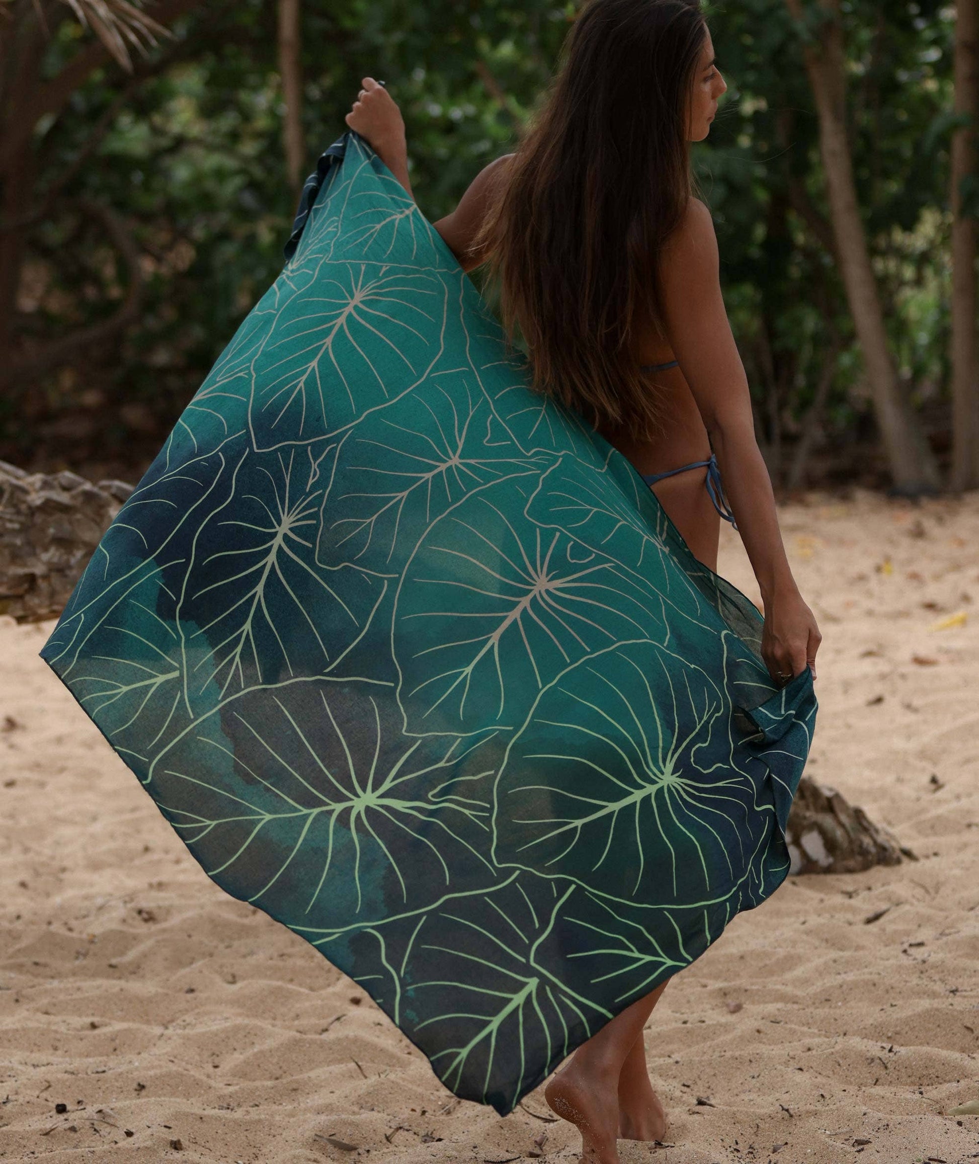 GREEN KALO Pareo Sarong - 67 x 43 in