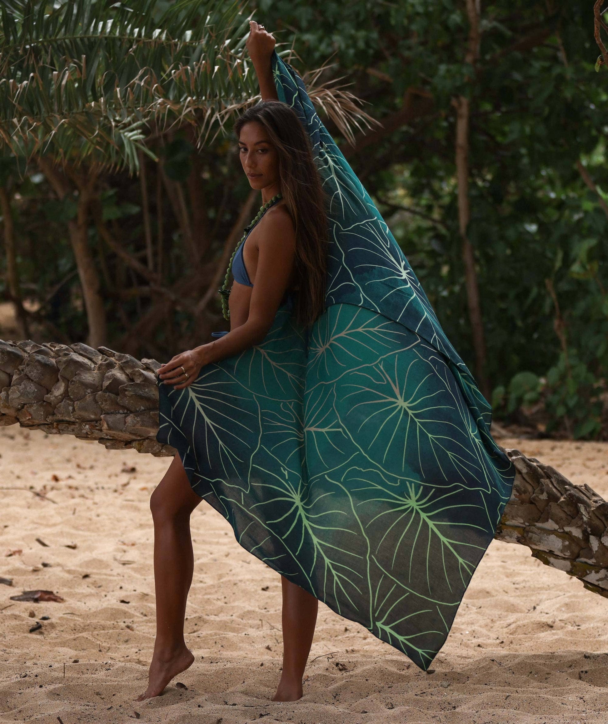 GREEN KALO Pareo Sarong - 67 x 43 in